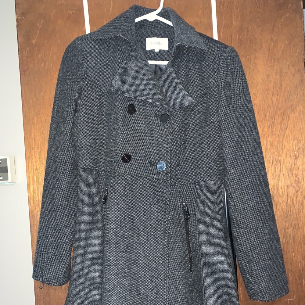 Skirted Peacoat; laundry by Shelli Segal Size S